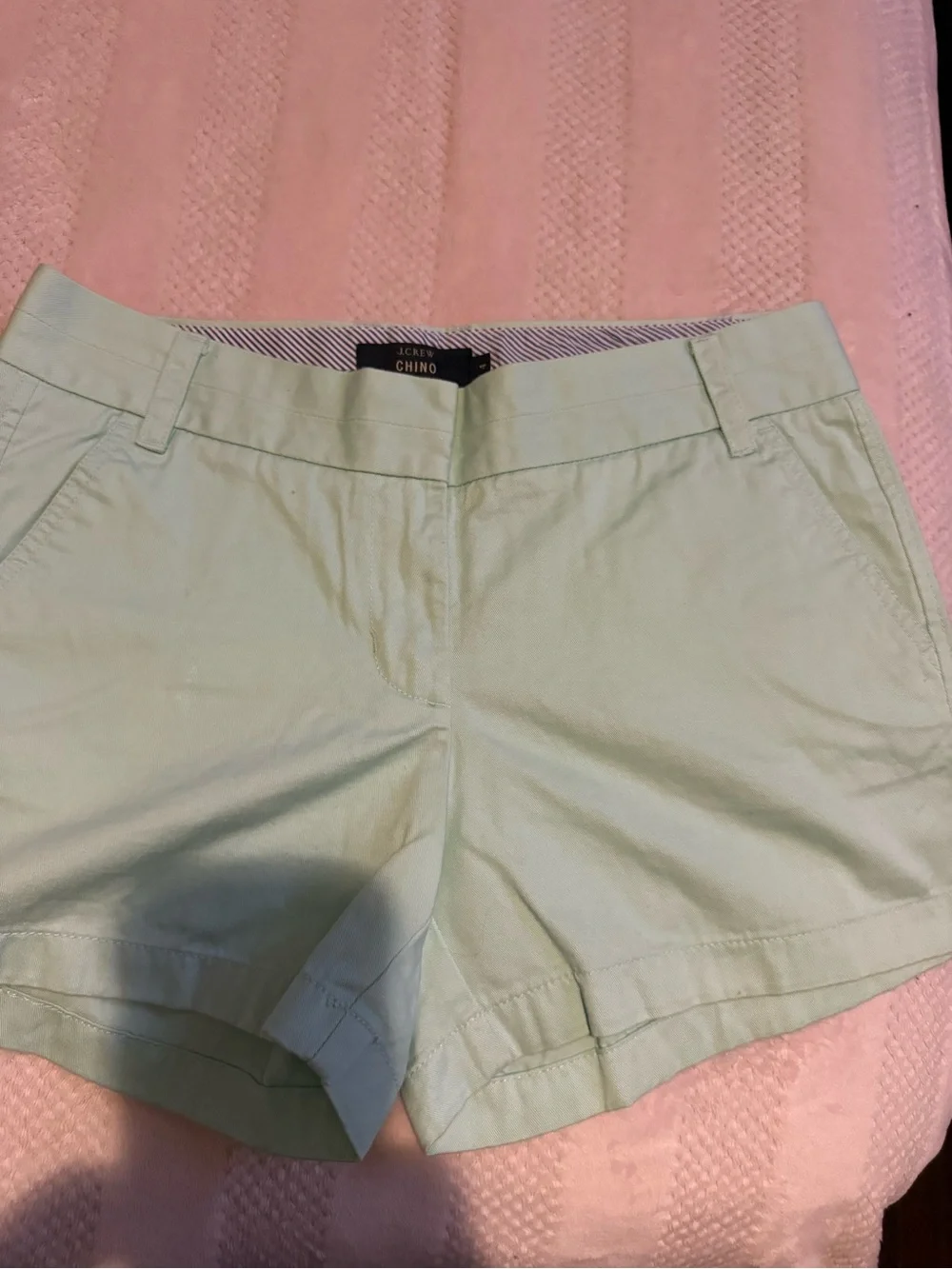J. Crew Light Mint High-Rise Chino Shorts
